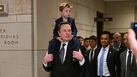 Elon Musk visits Capitol Hill carrying his son alongside Vivek Ramaswamy