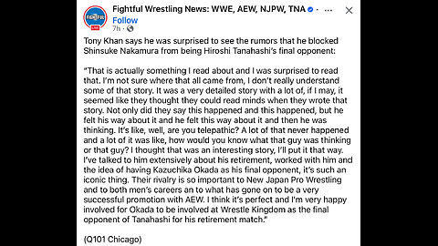 Tony Khan CAUGHT Lying About Nakamura & Tanahashi Match! #shorts