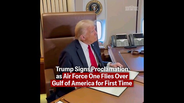 Flying over the #GulfOfAmerica Pres Trump made officially Feb 9th as “Gulf of America Day.”