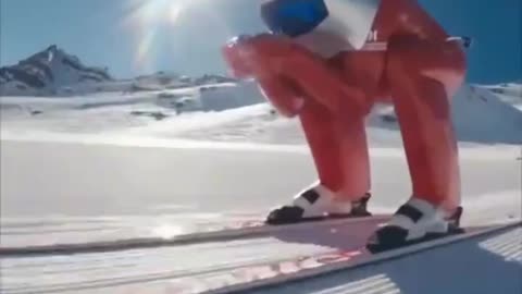 250kph downhill speed skiing