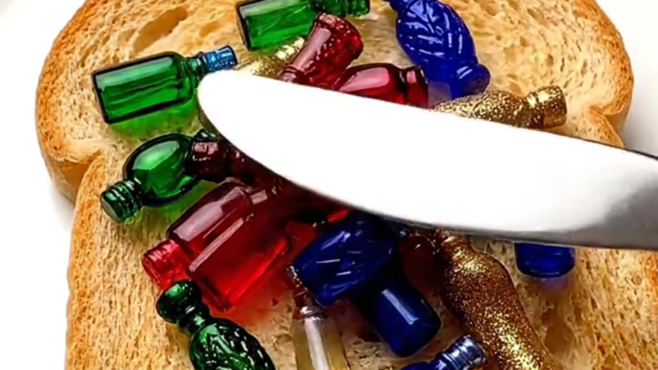 Bottles Spread On Toast #asmr #satisfyingvideo #oddlysatisfying #aivideo #aiasmr