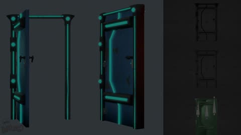Cyberpunk Door 3D Model Showcase