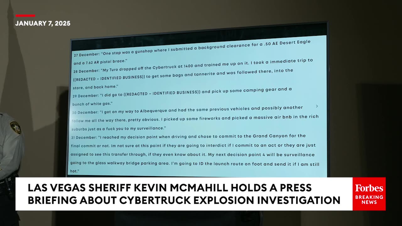 BREAKING NEWS- Las Vegas Sheriff Reveals 'Significant Updates' In Cybertruck Explosion Probe