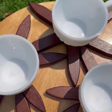 Set of 4Vintage White Milk Glass Coffee Tea Cup Anchor Hocking Fire King