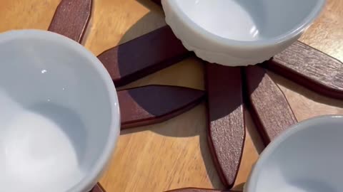 Set of 4Vintage White Milk Glass Coffee Tea Cup Anchor Hocking Fire King