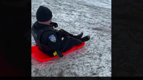 Oh No! Policeman "Crashes" into Child