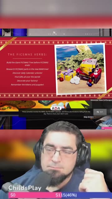 Join live as we finish the Ficsmas advent calendar Days 17-24 and continue building the factory