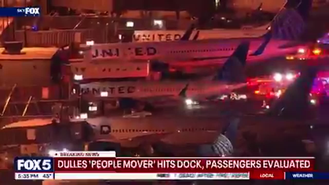 8 passengers taken to hospital after people mover hits dock at Dulles Airport in Virginia