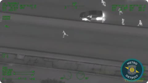 Carjack suspect in high-speed Detroit chase blows tire in helicopter video