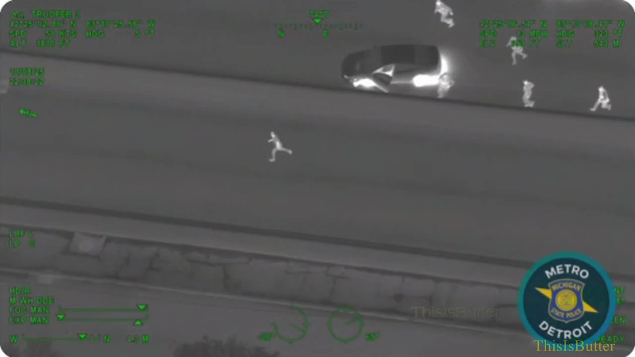 Carjack suspect in high-speed Detroit chase blows tire in helicopter video
