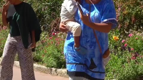 She left her baby bycicle for the bushman, hahaha