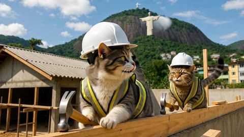 Funny Cats at Work 😂🐱 | This Went Totally Wrong!” “Cats Trying to Work on a Construction