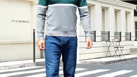 Men’s Everyday Knit Top – Crew Neck Sweater with Contrast Color Blocking