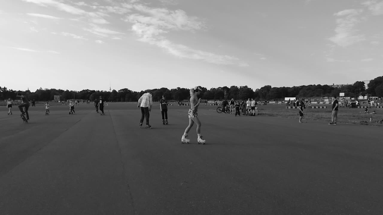 Tempelhofer Feld: Abandoned Airport & Skate Park (4K Slow Motion)