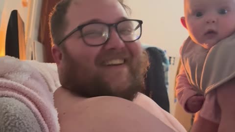 Baby Reacts to Mom's Cheesy Joke