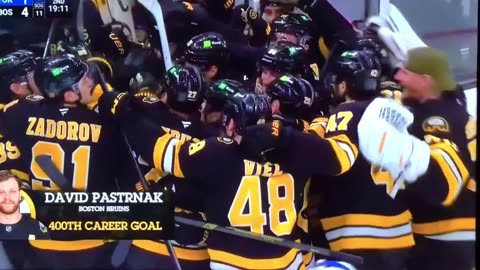 Bruins RW #88 David Pastrnak 🥅(9)🏒Breakaway Goal 400th NHL GOAL