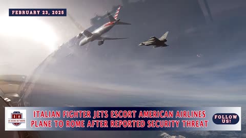 POV FOOTAGE: Italian Jets Escort American Airlines Flight To Rome After Reported Security Threat