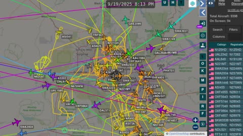again, more Phoenix Arizona airplane traffic time lapses - Sep 18 thru Sep 25 2025 - no audio -
