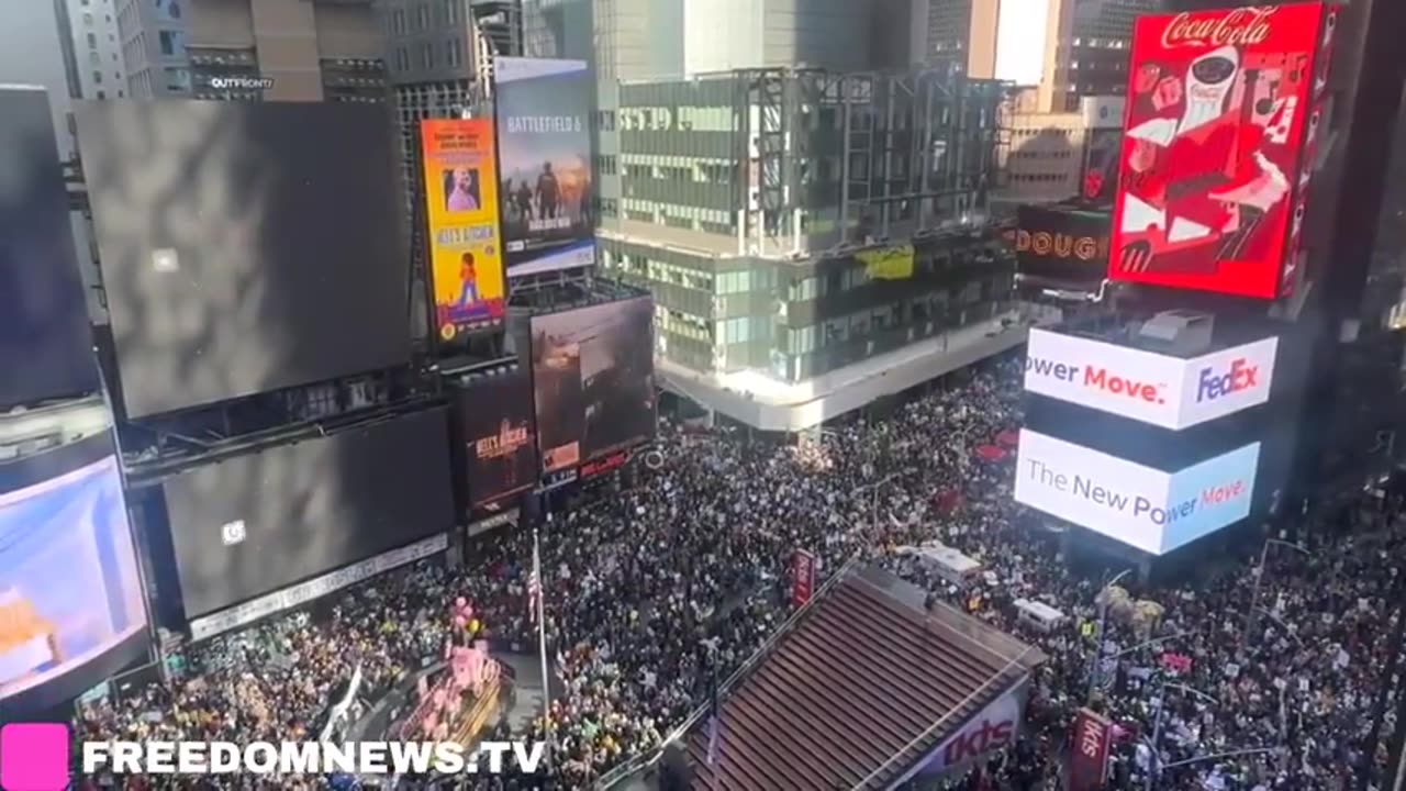 Large crowds gather in Times Square for No Kings protest in NYC