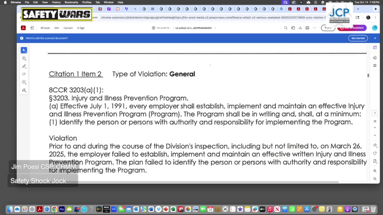 Safety Wars October 14 Shut Down Day 14, Cal OSHA, Plastic Gas Cans