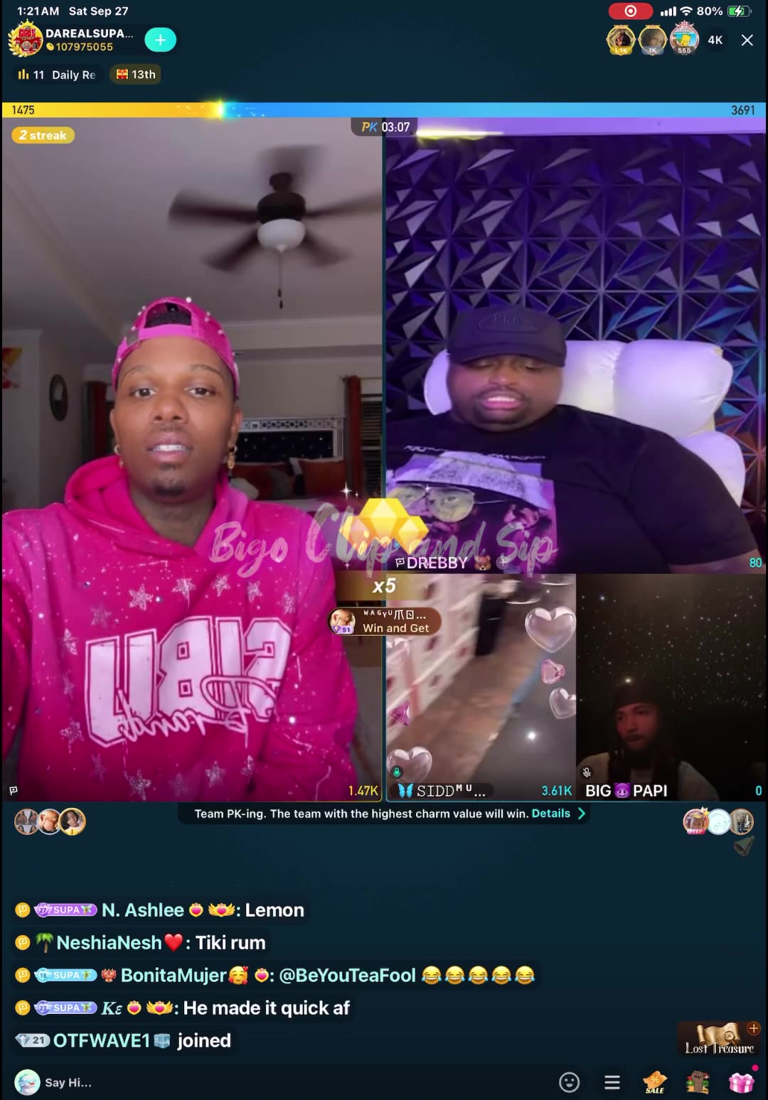 Team PK Sidd says him n Manny fought ft Supa DreBaby Papi TomiKay 9/26/25 #bigoclipandsip