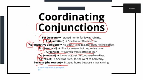 Conjunctions and prepositions