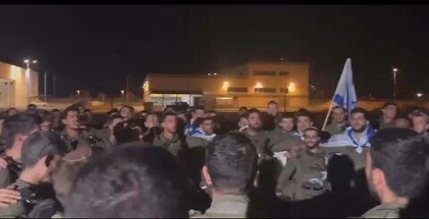 IDF. Givati and Nahal singing anthem when leaving positions in Gaza. Deal.