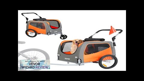 VEVOR Dog Bike Trailer Supports up to 66 lbs 2-in-1 Pet Stroller Review