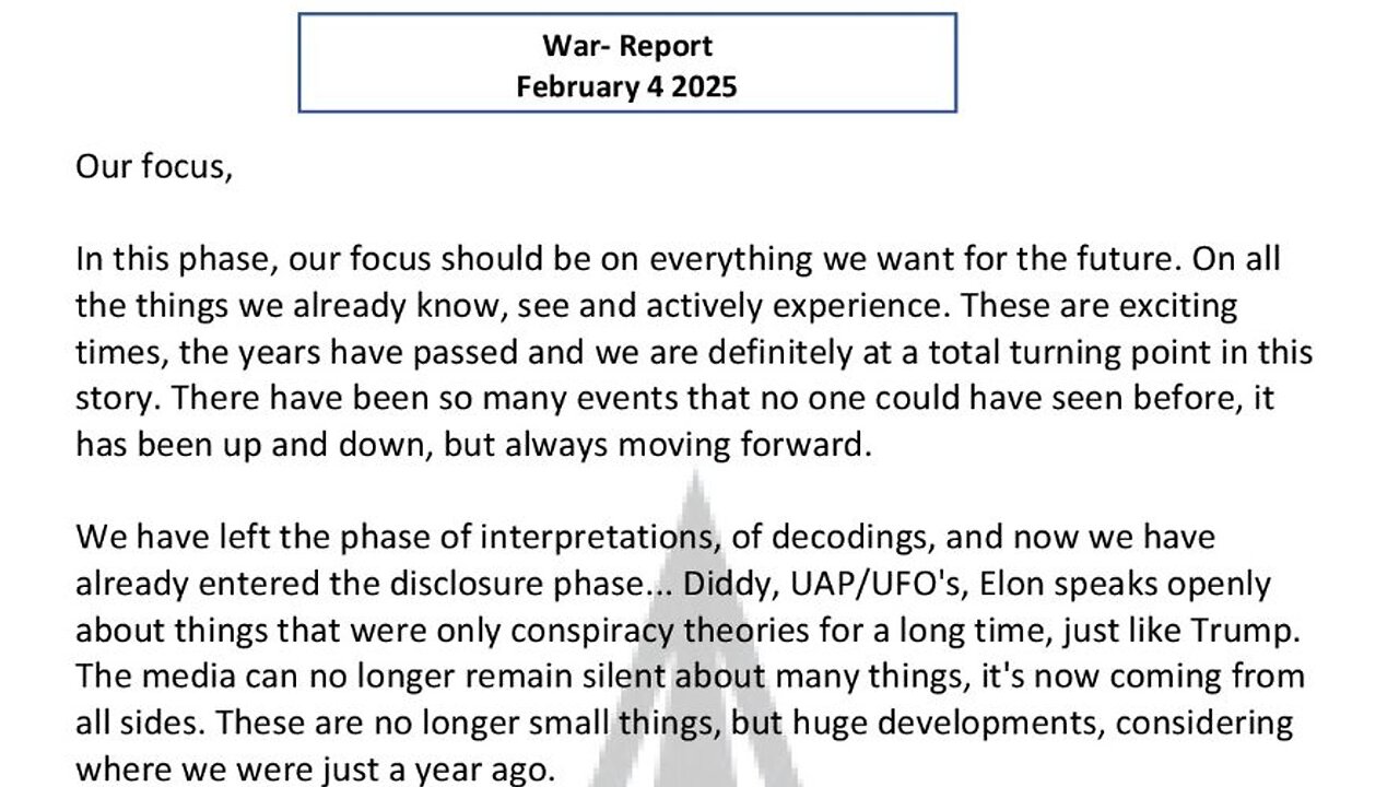 WAR REPORT - FEBRUARY 4 2025 - OUR FOCUS