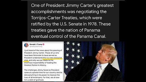 DONALD TRUMP - FAMOUS QUOTE- Jimmy Carter dies 12 29 2024