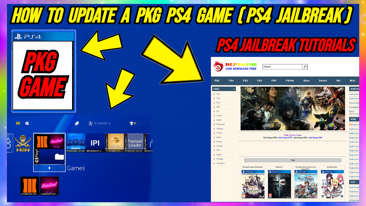 HOW TO UPDATE A PS4 PKG GAME PS4 JAILBREAK