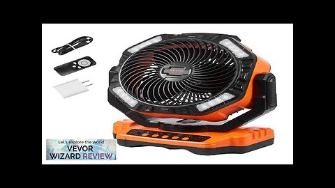 VEVOR Portable Fan Rechargeable 13 inch Battery Powered Fan with LED Lantern Review