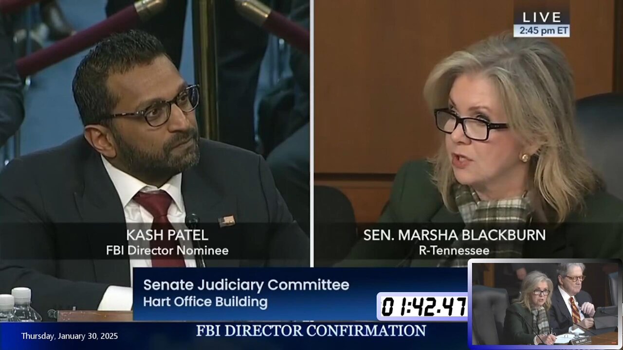 Marsha Blackburn at Kash Patel FBI confirmation hearing * Jan. 30, 2025