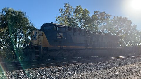 CSX Train YN2 528 powerfully pulls freight East