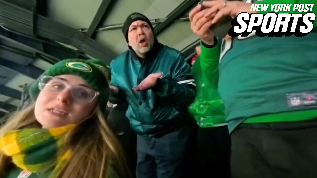 Eagles Fan verbally abuses female Packers fan at playoff game