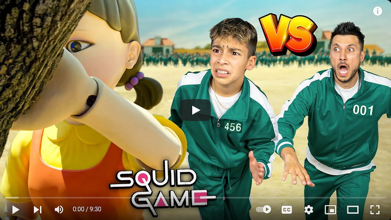 SQUID GAME Red Light Green Light Challenge! SON vs DAD