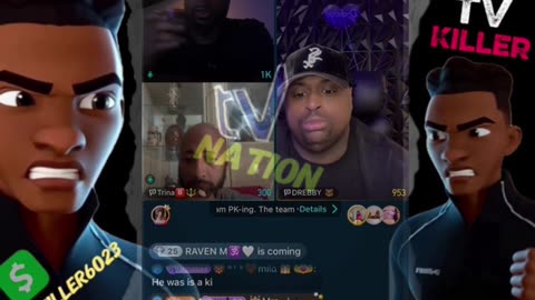 TRINA B & KEVIN JONES THROWS THE LAMP SHADE @ DRE BABY