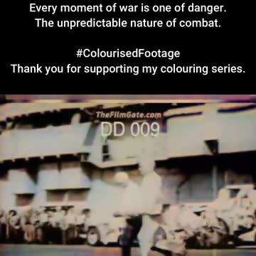 In the Blink of an Eye US Navy Corsair Drops Rocket on Carrier Deck #ColourisedHistory