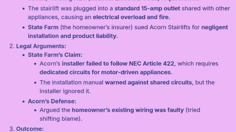 BOARD OF DIRECTORS - This case law will be a huge shock to anyone installing an Acorn stairlift.