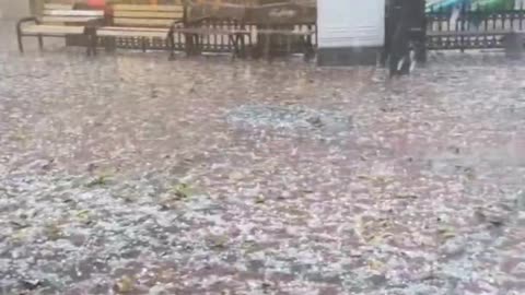 Heavy Hail Falls In Çaycuma, Zonguldak Province, Turkey, 10/08/2025