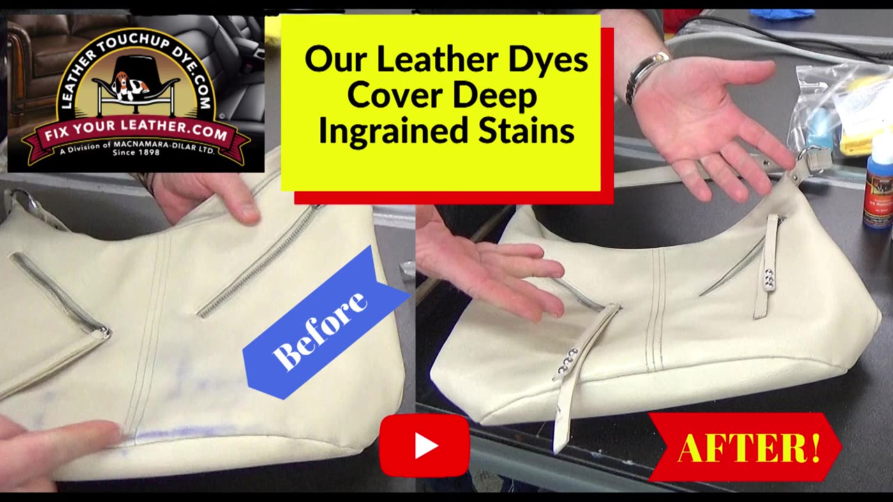 Our Leather Dyes Cover Ingrained Stains - EASY LEATHER REPAIR