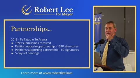 Robert Lee for Mayor 2025 - Campaign Launch - Promise to review partnerships