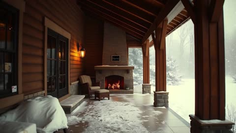 ❄️🔥🪵The Perfect Winter Ambiance: ❄️Snowfall View & Warming Fireplace Sounds🔥