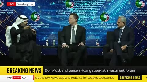 Elon Musk and Jensen Huang discuss the future of technology, AI and space at US-Saudi forum Nov. 19, 2025