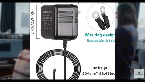 16ft/5m 18V 500mA Plug in Doorbell Transformer Power Adapter Supply Cord for Vid