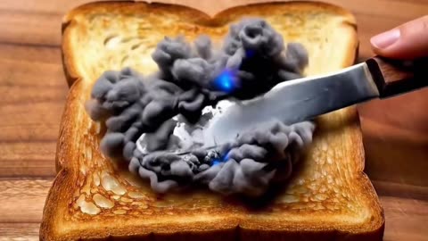 ASMR AI Cloud spreading on toast 🌩️🍞 #ASMR #satisfying #oddlysatisfying #veo3