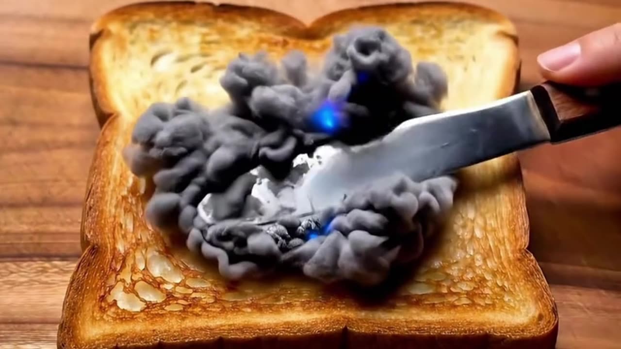ASMR AI Cloud spreading on toast đŠī¸đ #ASMR #satisfying #oddlysatisfying #veo3