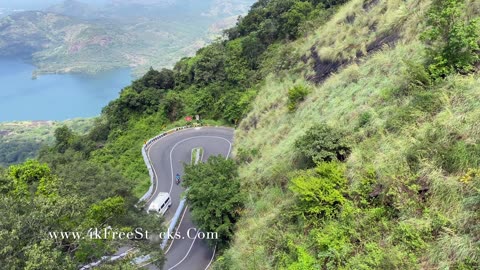 scenic view of valparai hairpin of road 60 fps