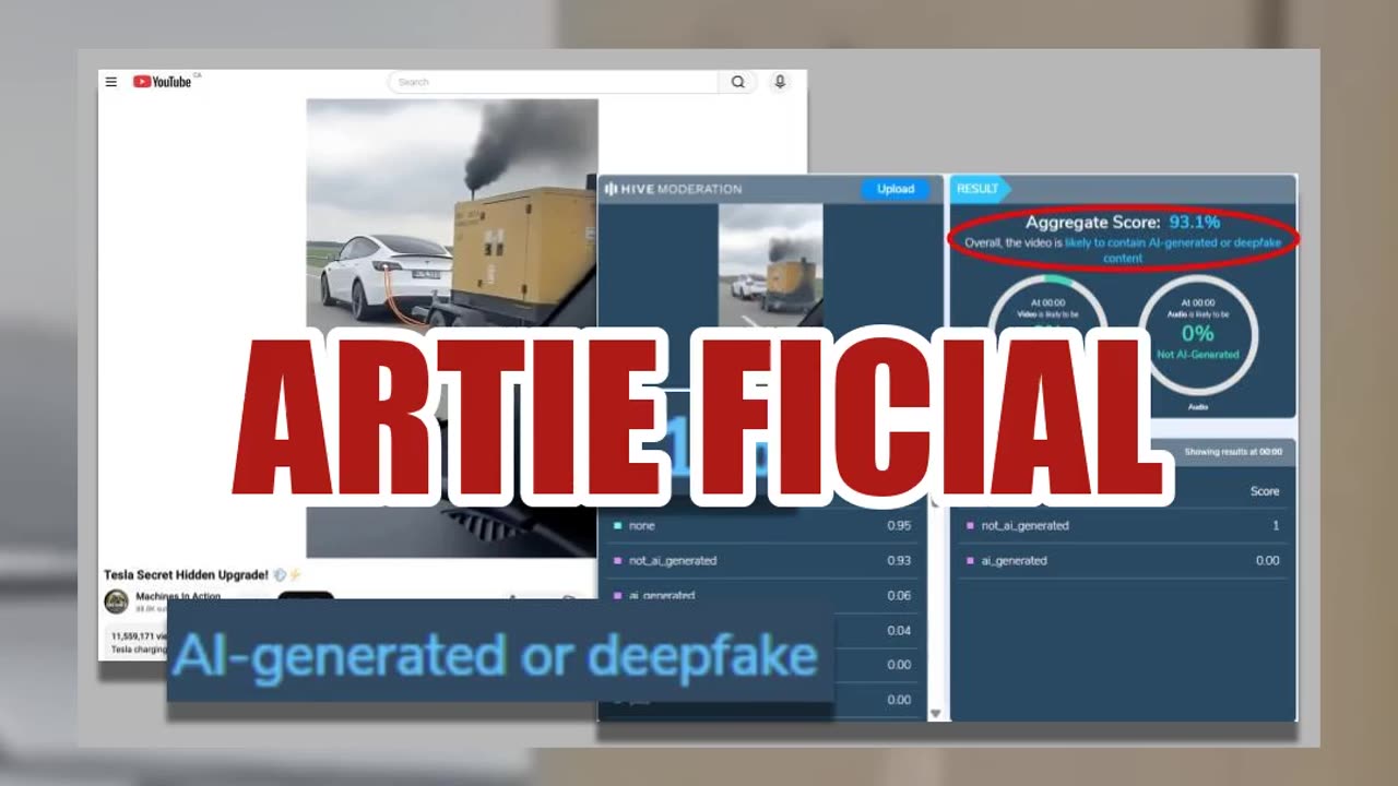 Fact Check: Video Of Tesla Pulling Diesel Motor As It Charges Is NOT Real -- AI Made It