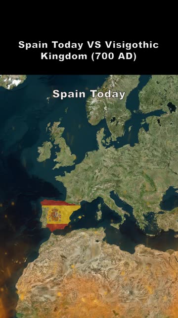 Spain today vs. Visigothic Kingdom (700 AD)